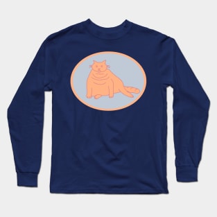 Peach Fuzz Chonk Cat Oval Long Sleeve T-Shirt